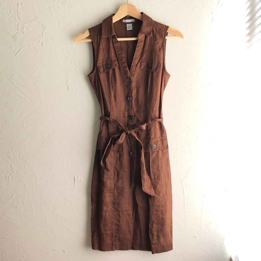 100% linen sleeveless dress